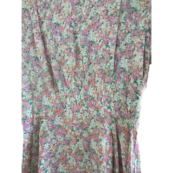 Faithfull the Brand Sidonie Vionette Floral Puff Sleeve A-Line Mini Dress Size 2 - Picture 2 of 7